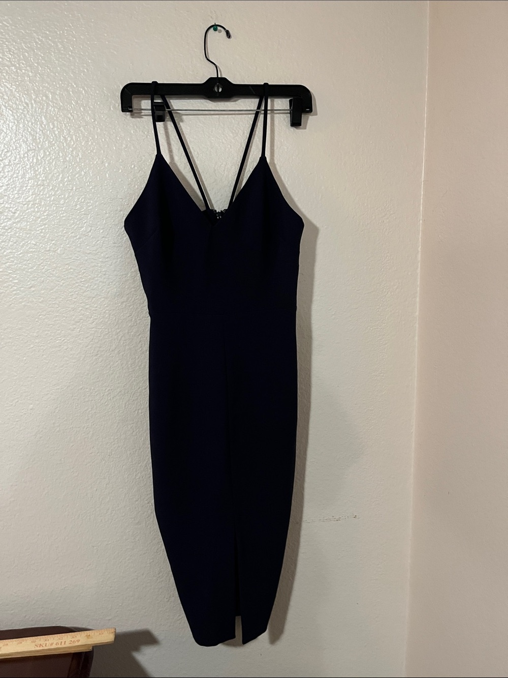 Likely Brooklyn Navy Midi Sheath Dress strappy sz 4